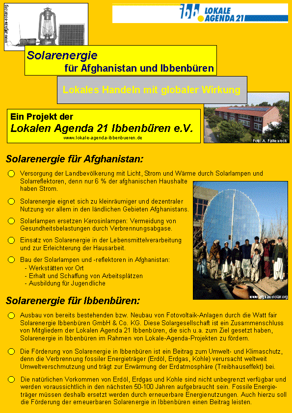 Flyer Afghanistan-Projekt
